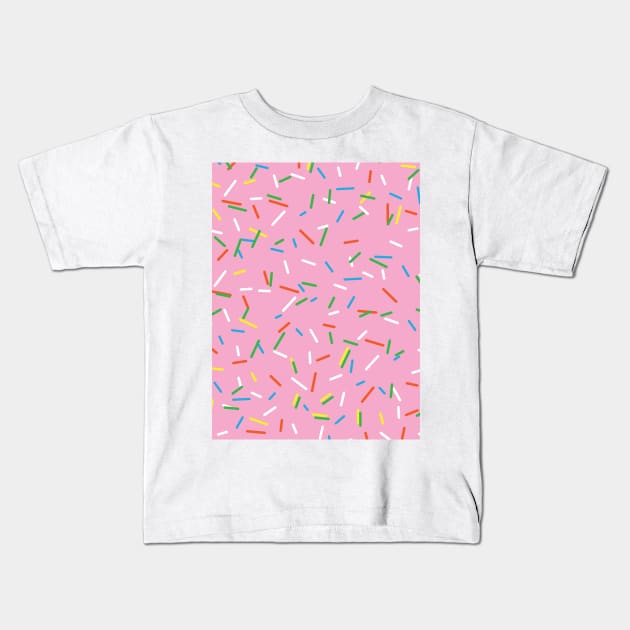 Pink Birthday Donut Sprinkles Kids T-Shirt by NewburyBoutique